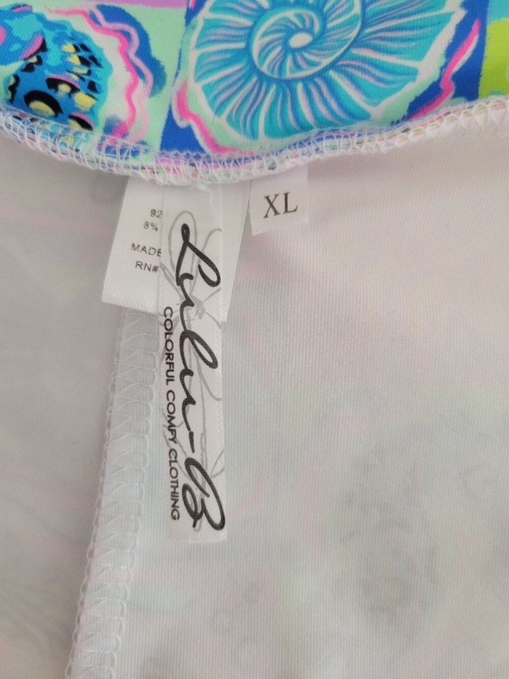 Lulu B Pink Blue Cha Cha Ruffled Skort Plus size 1X Block Print UPF 50 Beach - Picture 2 of 7
